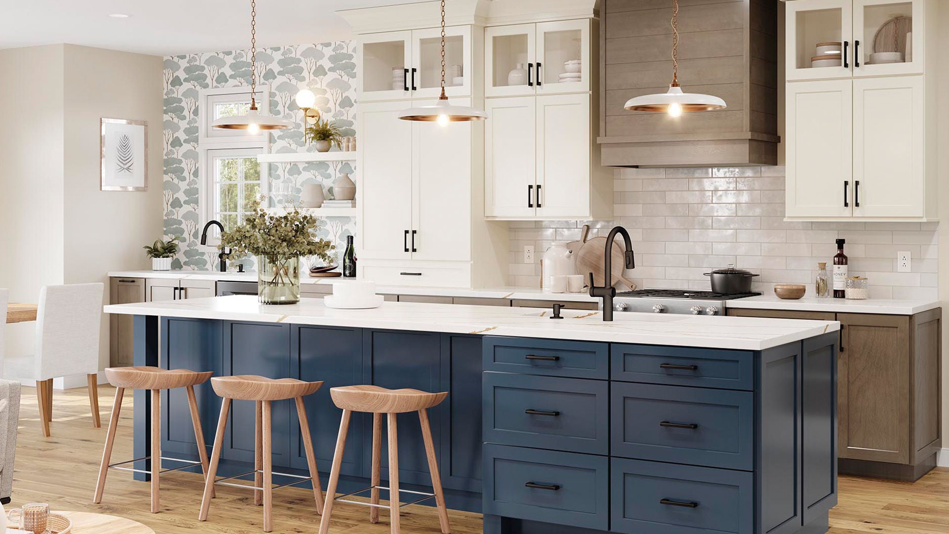Breckenridge in Painted Navy, Painted Vanilla and Maple Latte