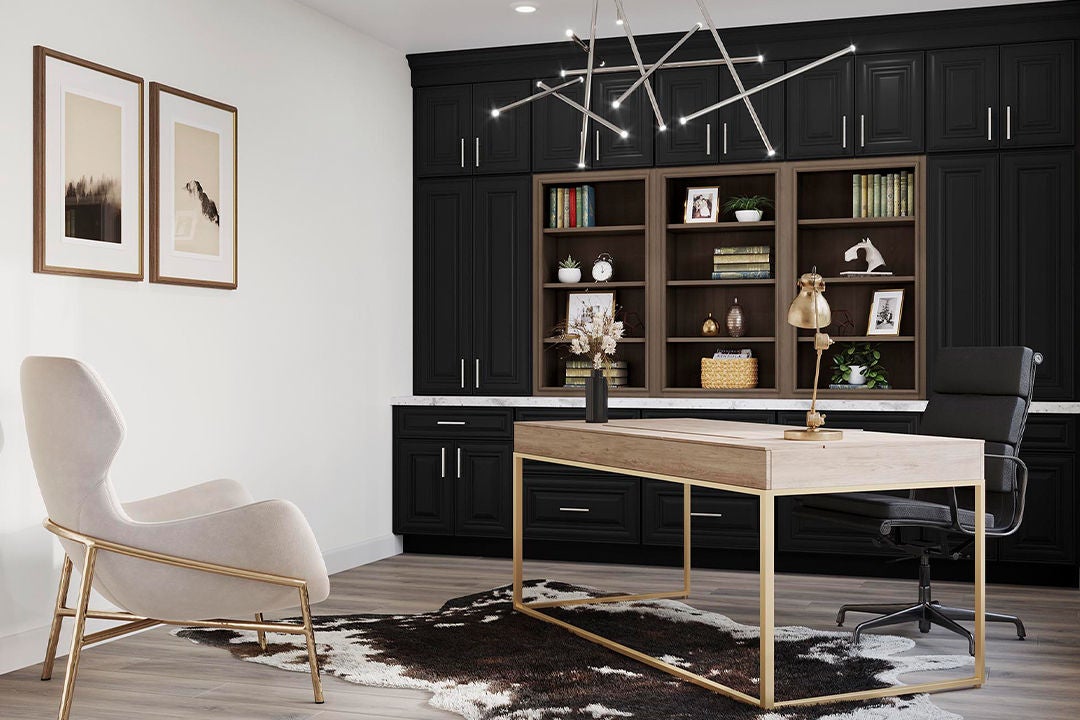 mckinley in painted black and maple latte office
