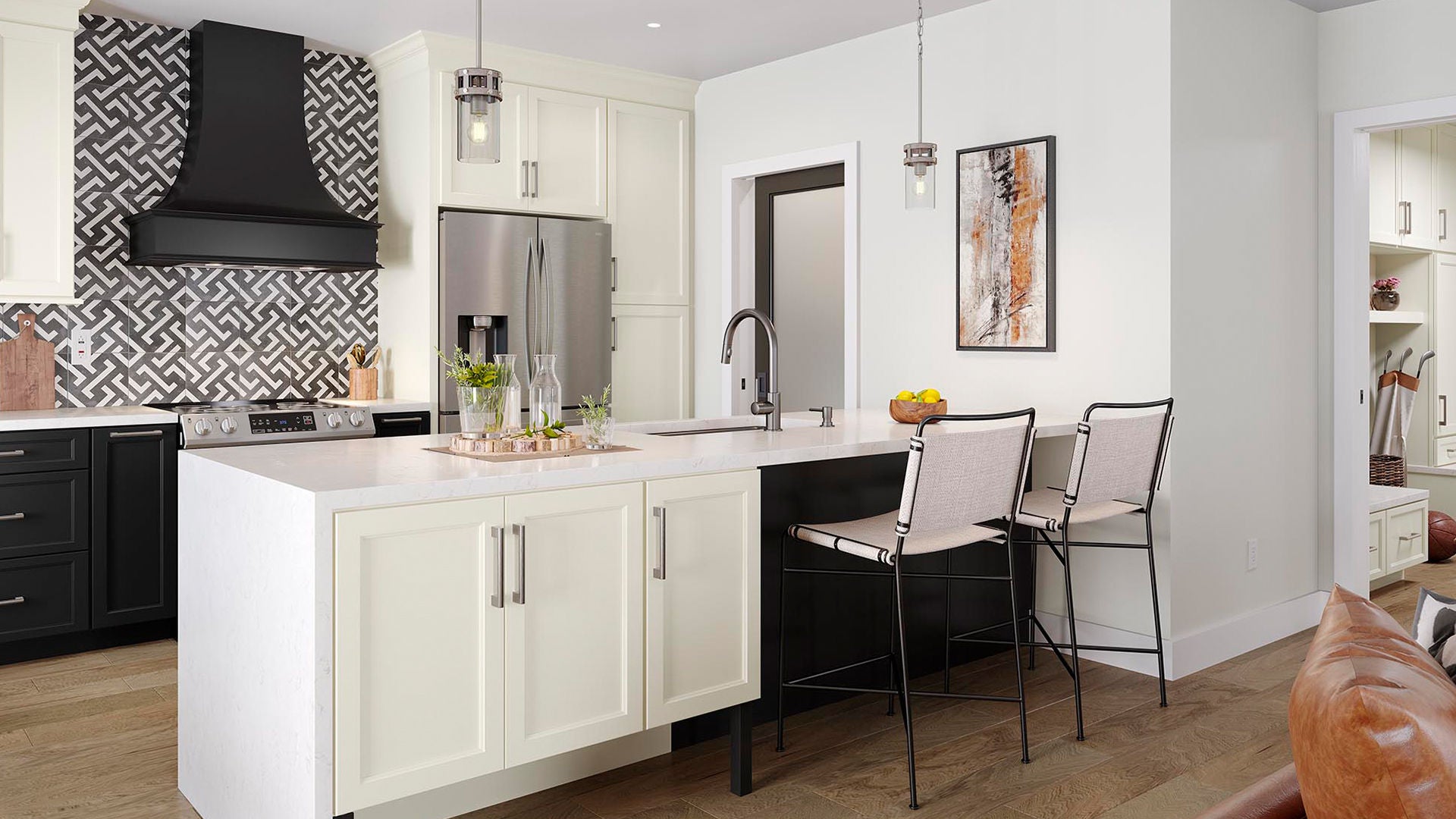 Glasson in Painted Vanilla and Painted Black