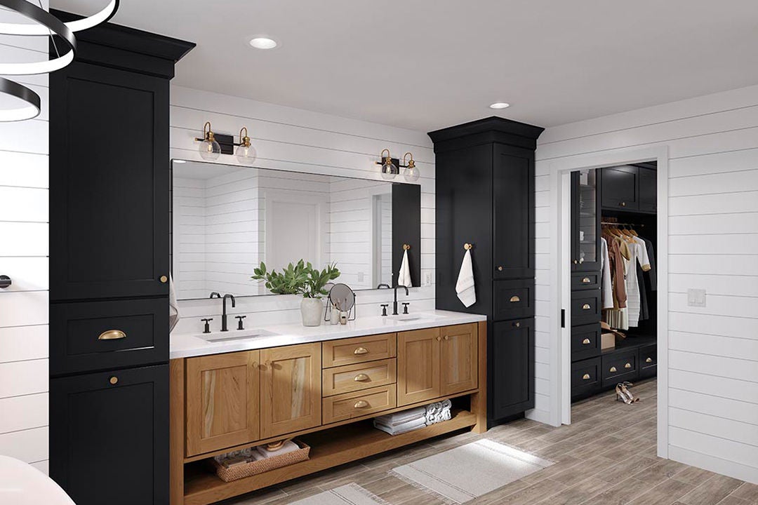 Mission w/DFO in Painted Black & Cherry Amber Bathroom