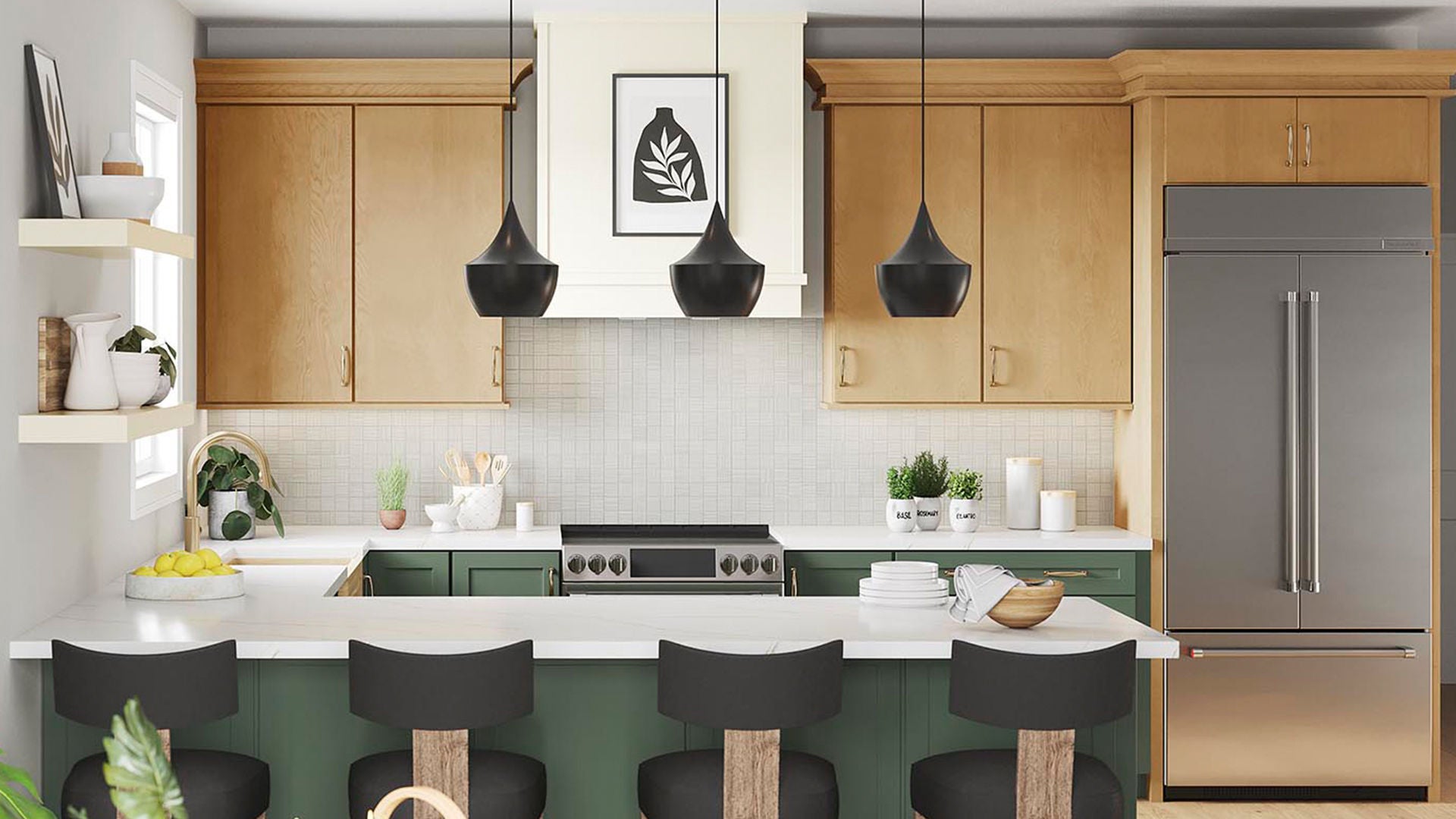 Sydney in Maple Rye and Painted Vanilla and Breckenridge in Painted Sage