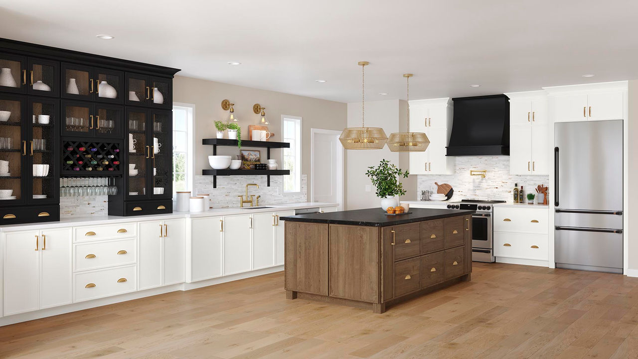 Stonehall in Maple Almond, Painted Linen and Painted Black