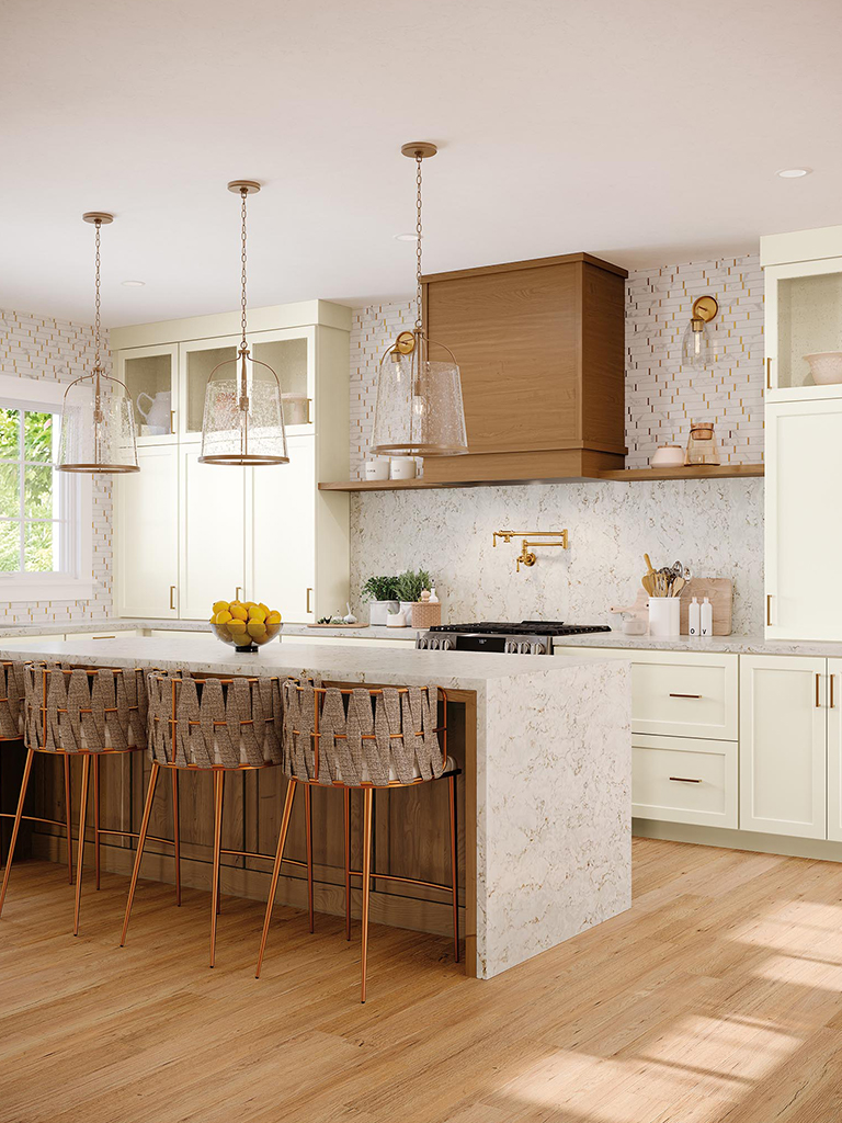 Mixed finish kitchen cabinets